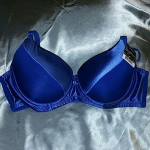 Stunning satin looking royal blue bra.