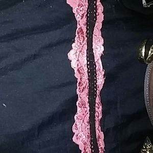 Pink and black headbands two