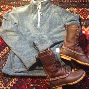 Teal Quarter Zip North Face Jacket