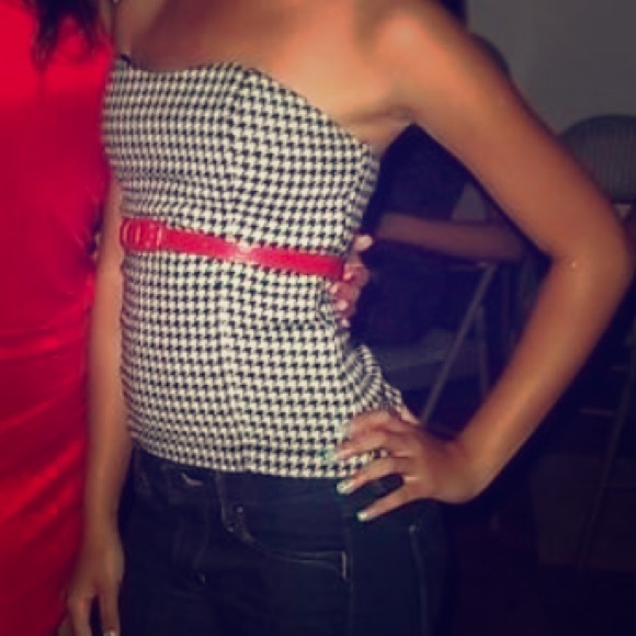 Houndstooth strapless top - Picture 1 of 1
