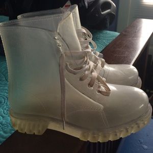 Clear jelly boots
