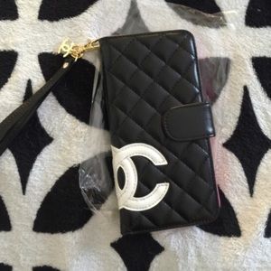 iPhone 6 PLUS case. Black on pink.