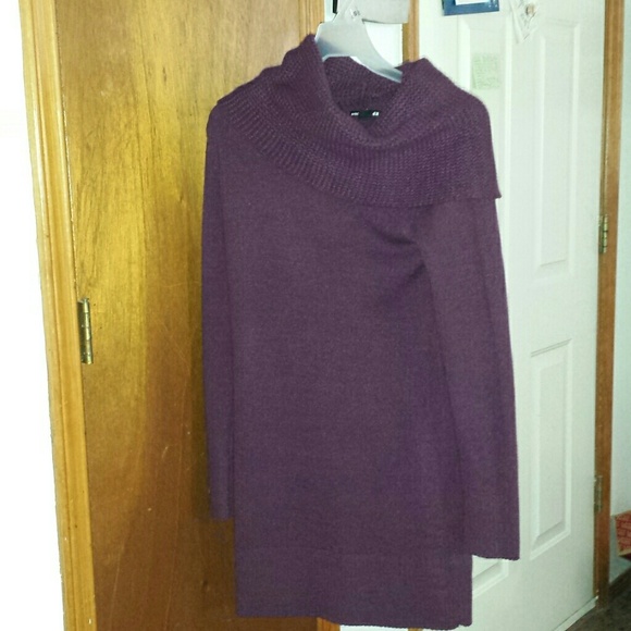 H&M Eggplant Purple Cowl-Neck Tunic Sweater
