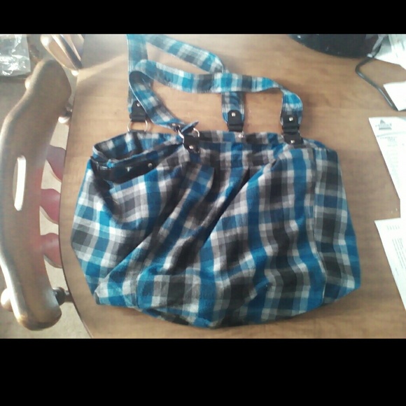 Giant plaid bag
