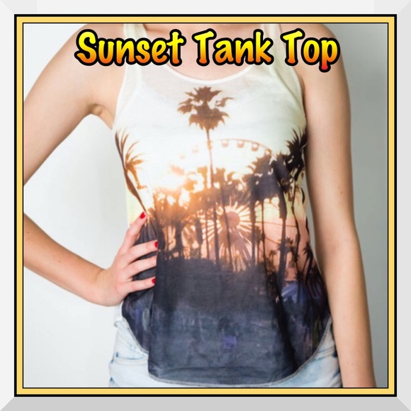 Tops - 🔥 Sale🔥🎡Ferris Wheel and Sunset Tank Top🌅