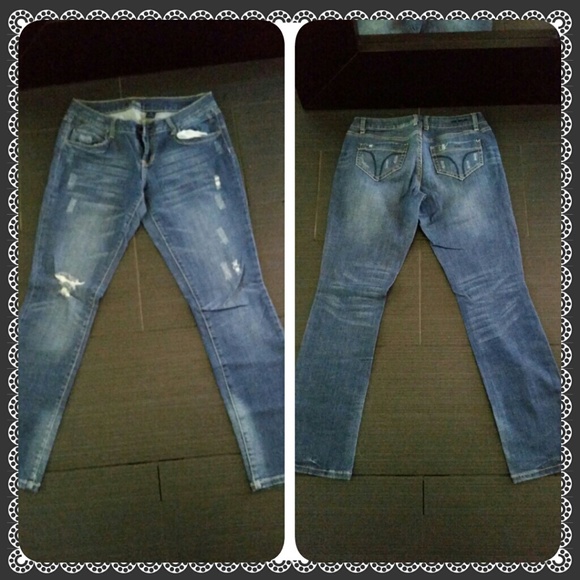ZCo. Stretch distressed skinny jeans jeggings - Picture 1 of 3