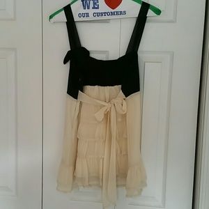 Juicy Couture silk ruffle back sleeveless top