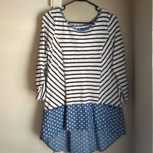 Anthropologie duo-patterned top