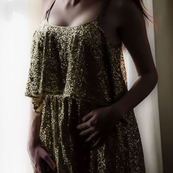 Free People x Lovers & Friends Gold Sequin Dress - Picture 4 of 4