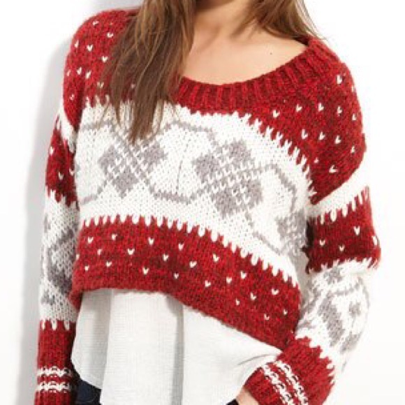 Free People Fair Isle Cropped Sweater
