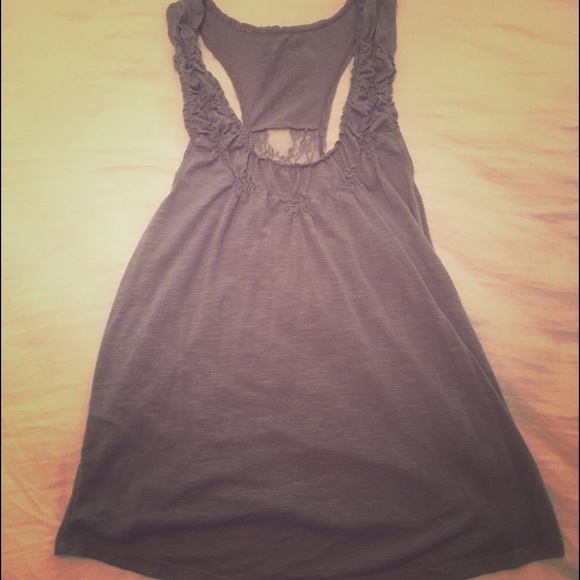 Gray lacy tank top