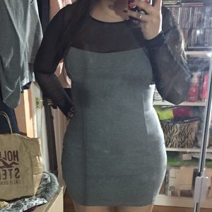 Forever 21 Grey and Black Bodycon Dress