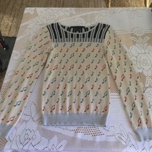Marc Jacobs music note and piano sweater w/lurex