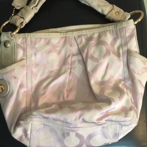 Lavender and Beige Coach shoulder bag