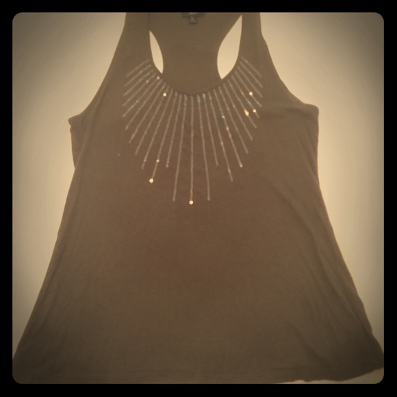 Olive green sequin tank