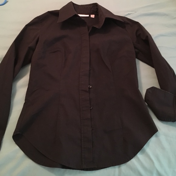 New York and company stretch  black button up - Picture 1 of 3