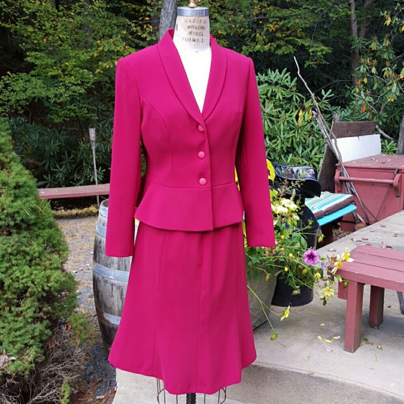 John Meyer Jackets & Blazers - Lady in red! 2 piece designer vintage skirt suit