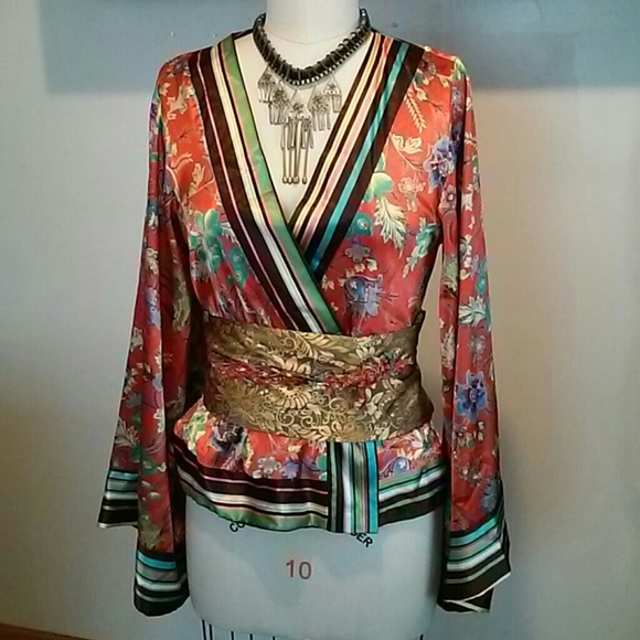 Floral Wrap Front Kimono