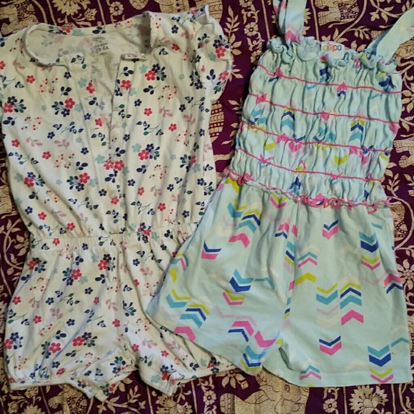 Lot of 2 little girl's shorts rompers