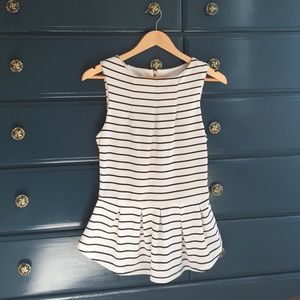 Black and white peplum top