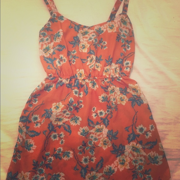 Orange and Floral Dress
