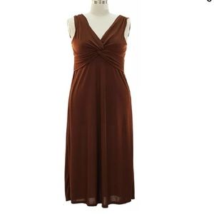 Grecian Knotted Bust Jersey Knit Sleeveless Maxi Sun Dress