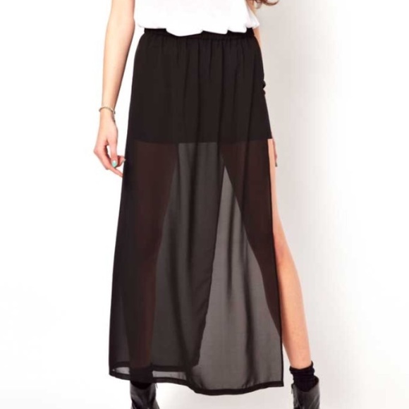 EXPRESS SHEER MAXI SKIRT