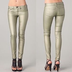 Rag & Bone Champagne Metallic Legging Jeans