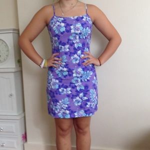 purple summer dress with spaghetti straps!