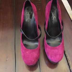 Jessica Simpson suede and patent heels