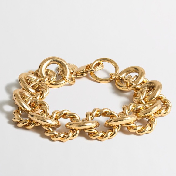 J. Crew Jewelry - NWT J. Crew Gold Link Stacking Bracelet & Dustbag