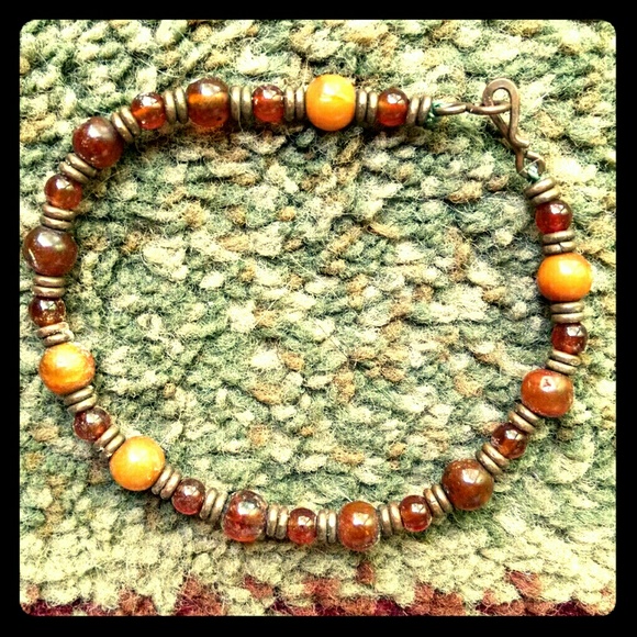 Unique Boho Faux Carnelian Beaded Bracelet/Anklet