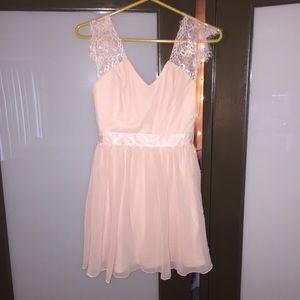 ASOS petite nude/ light pink mini dress