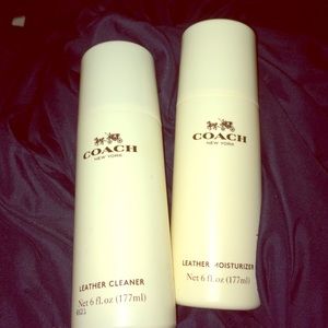 COACH leather cleaner and moisturizer set.