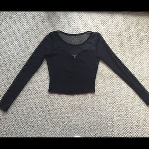 Sheer long sleeve sweetheart top