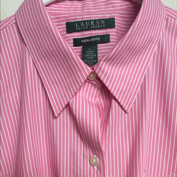 Ralph Lauren Pink & White striped button down