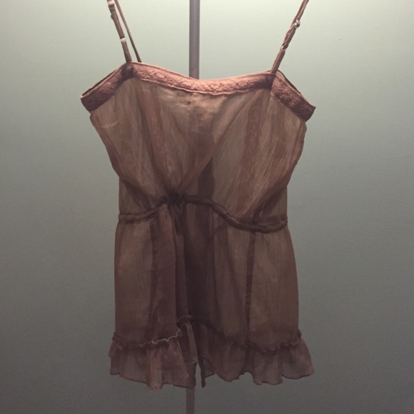 Sheer light brown top - Picture 3 of 3
