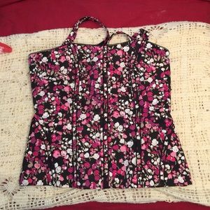 WHITE HOUSE BLACK MARKET FLORAL BUSTIER