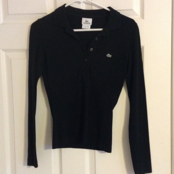 Lacoste long sleeve black polo like new!!