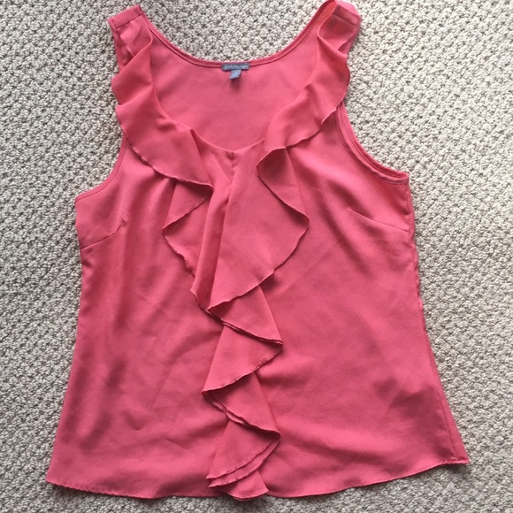 Sleeveless Front Ruffle Blouse - S