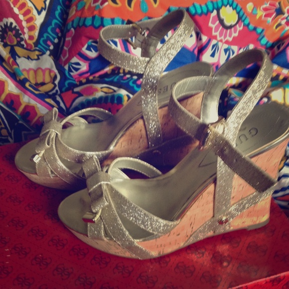 Gold Guess wedges