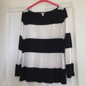JCrew black and white striped top!