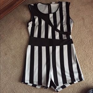 Black & White Pin Striped Jumpsuit