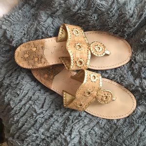 Jack Rogers Cork and Gold sandals