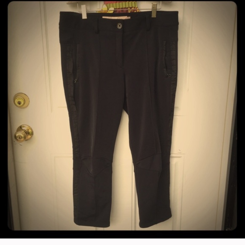 Black cropped Moto pants
