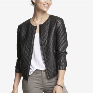 Express Cropped faux leather jacket