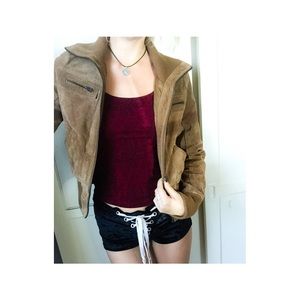 90's Suede Winter Moto Jacket