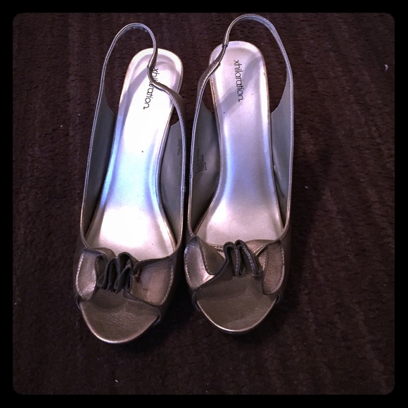 Xhilaration brand metallic sling back