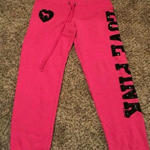 Pink victoria  secret banded sweats size large!