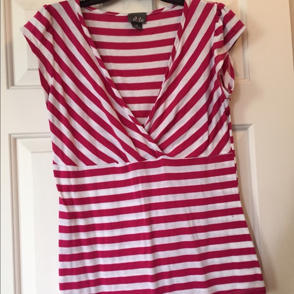❌Sold❌Pink and white striped top
